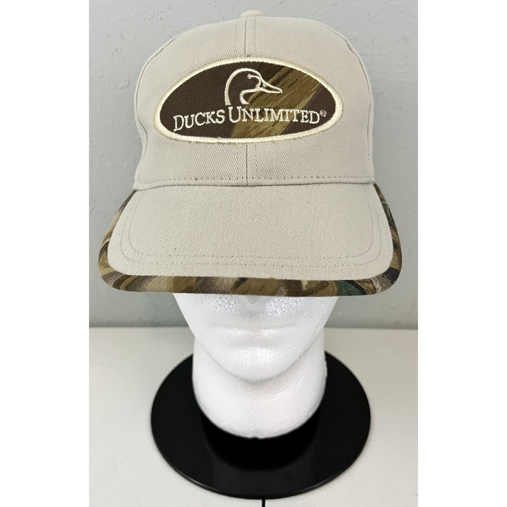 Ducks Unlimited Adjustable Hat Hunting Baseball Cap Tan Camo Mens